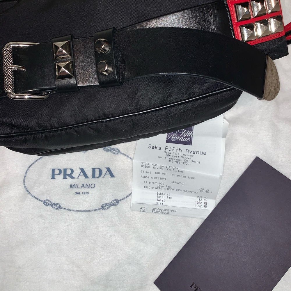 Prada Fanny pack stud and red leather details - Picture 7 of 8